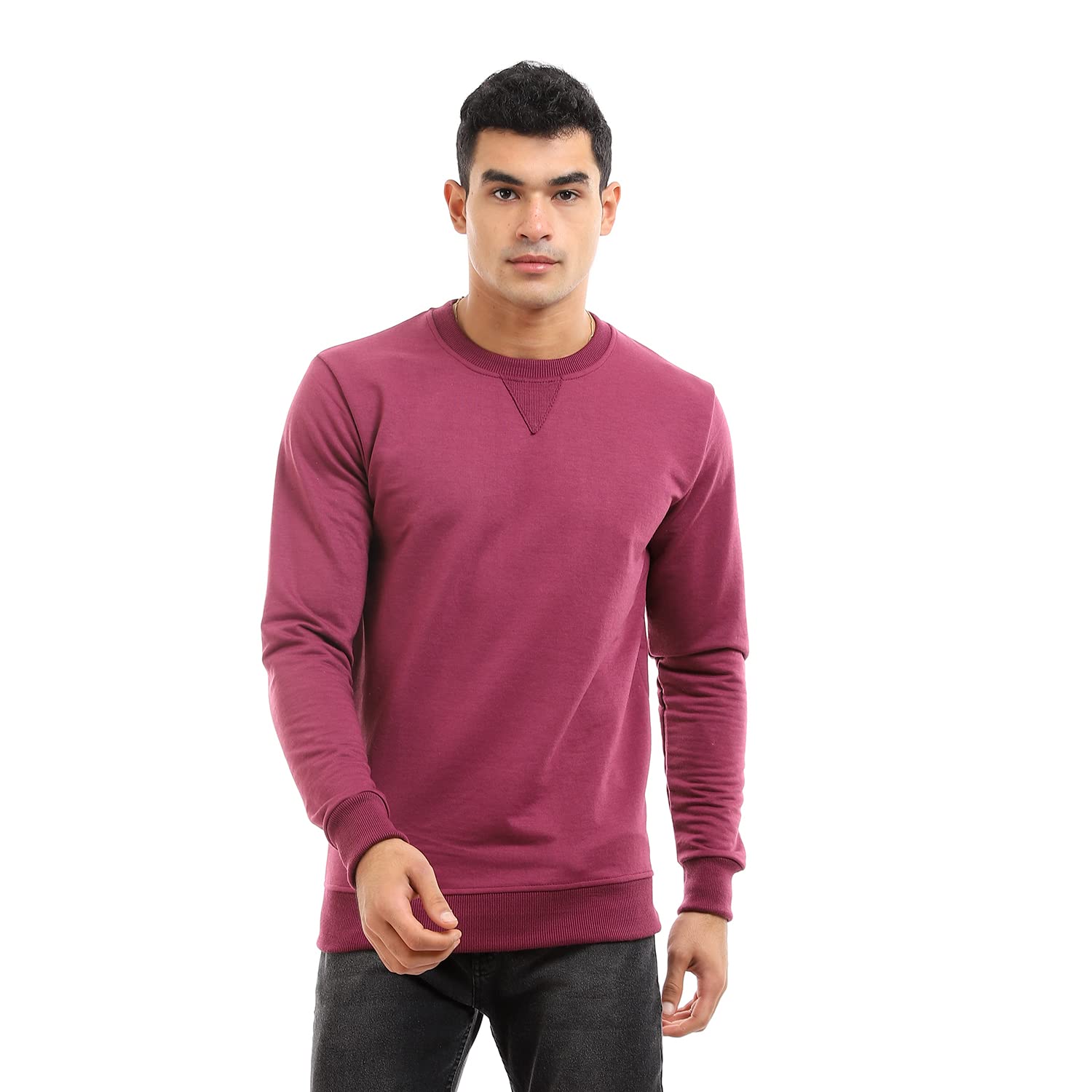 سويتشيرت رجالي أساسي بأكمام طويلة وياقة دائرية من أوف كليف