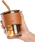 KELVEE 435ml Glass Tumbler with Lid and Silicone Straw Multi Color