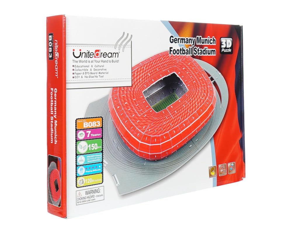 3D Cartoon Football Field Puzzle for Kids – Educational Stadium Model Toy