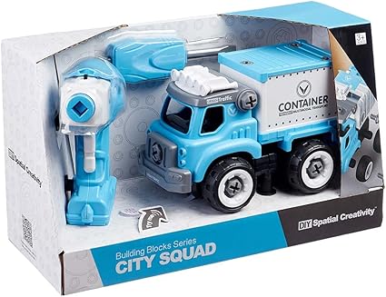 DIY Spatial Creativity City Squad Truck Building Blocks with Remote Control for Kids