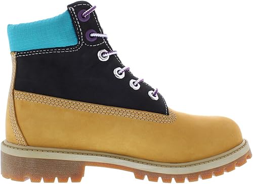 Timberland Premium Nubuck Round-Toe Side-Logo Lace-up Ankle Boots For Kids