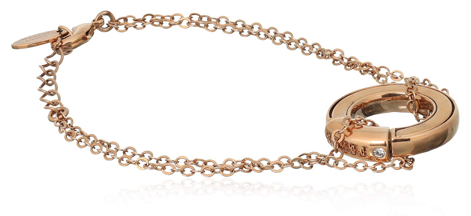 سوار نسائي من فير ميلانو بتصميم أنيق ولون ذهبي وردي فاخر يضفي لمسة من الرقي والأناقة على أي إطلالة