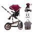 Teknum - 3 in 1 Pram Stroller Story, Diaper Bag & Hooks - Wine Grey
