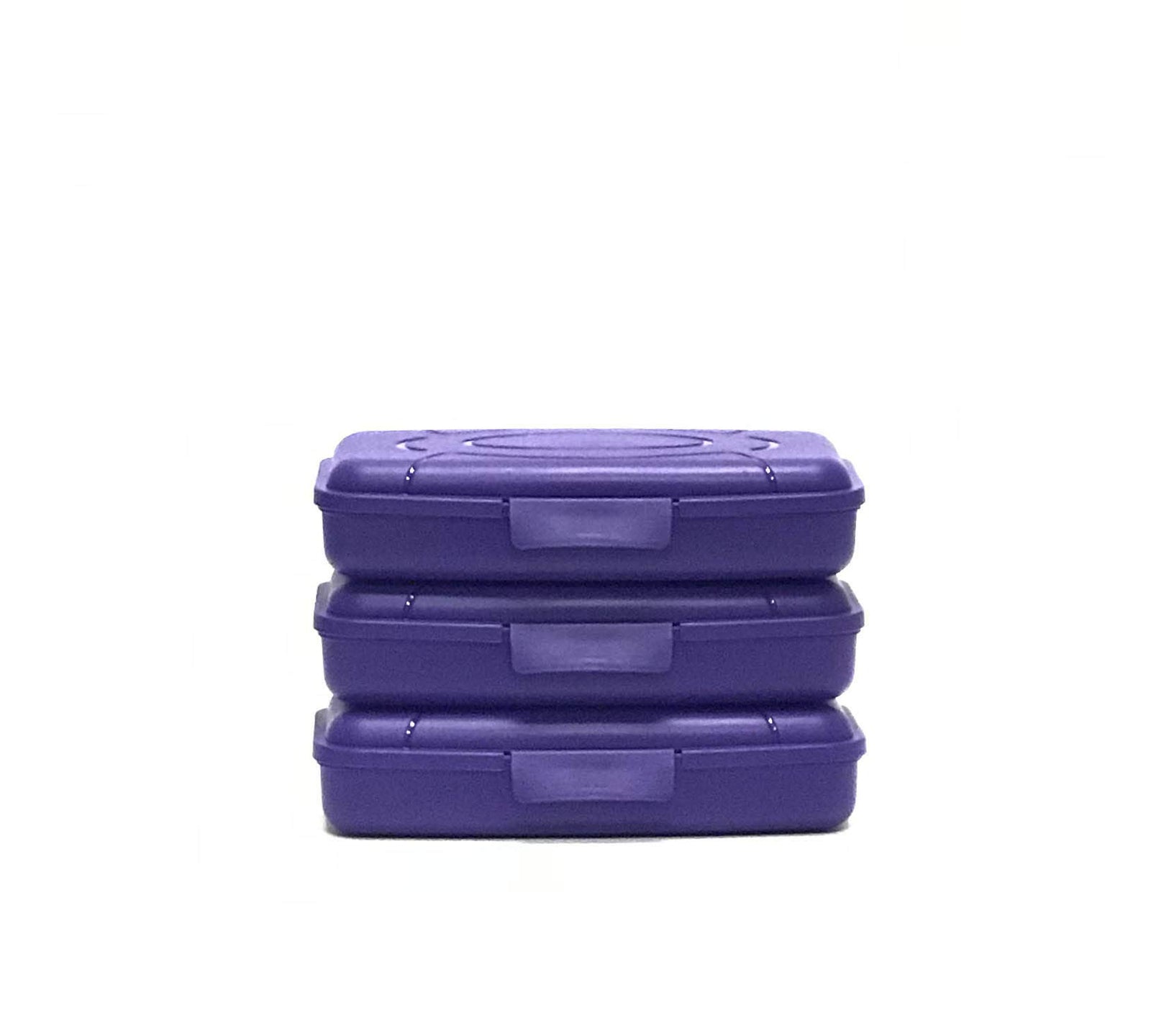 Mintra Home Utility Boxes - (7.7inW x4.0inD x1.61inH) - 450ml PURPLE Pack of 3
