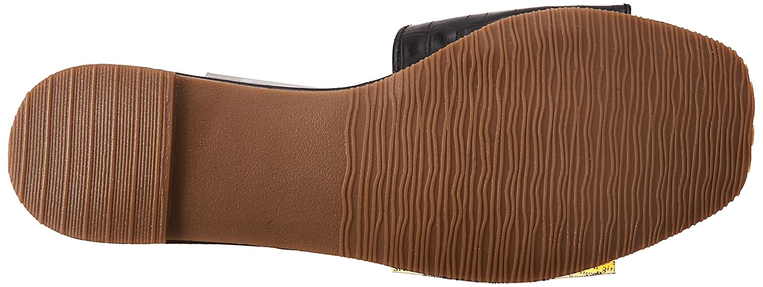 Club Aldo Letter Print Square Toe Slides for Women