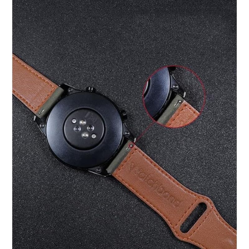 Generic MIADEAL 22mm Genuine Leather Bands Compatible with Samsung Galaxy Watch Gear S3 Frontier/Classic - Safqqa Egypt