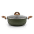 Celar Aluminium Casserole with Bakelite Soft Touch Fitting Wooden Handle, 22 cm Diameter, Green, Made In Portugal