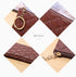 Premium Full-Grain Leather Mini Coin Purse & Keychain – Quilted RFID Wallet with Top Zipper for Men & Women