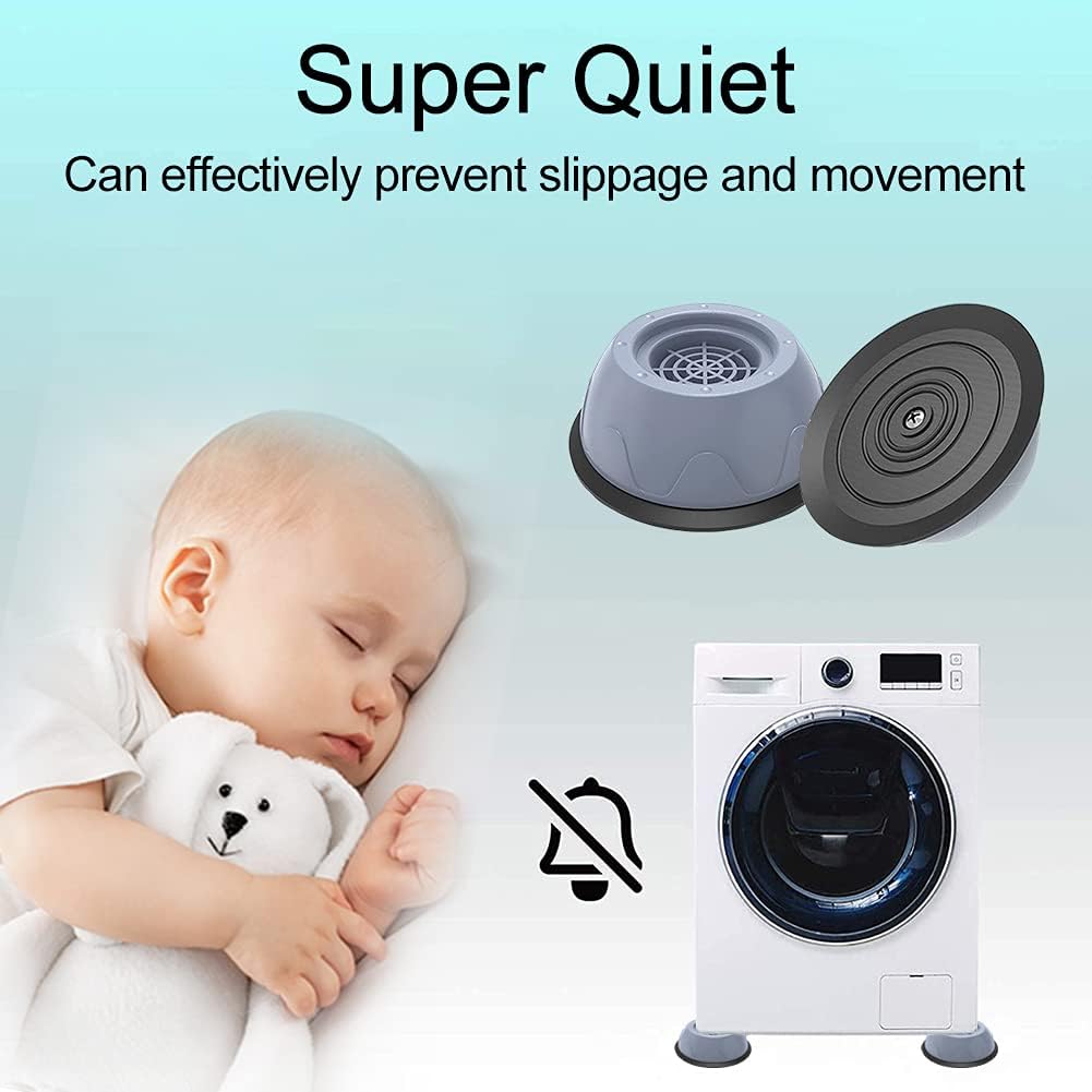 4 قطع من وسادات مطاطية للغسالة | حصيرة غسالة عالمية مضادة للاهتزاز [ممتصة للصدمات] مضادة للانزلاق بخاصية الغاء الضوضاء للغسالة والمجفف وغسالة الصحون )