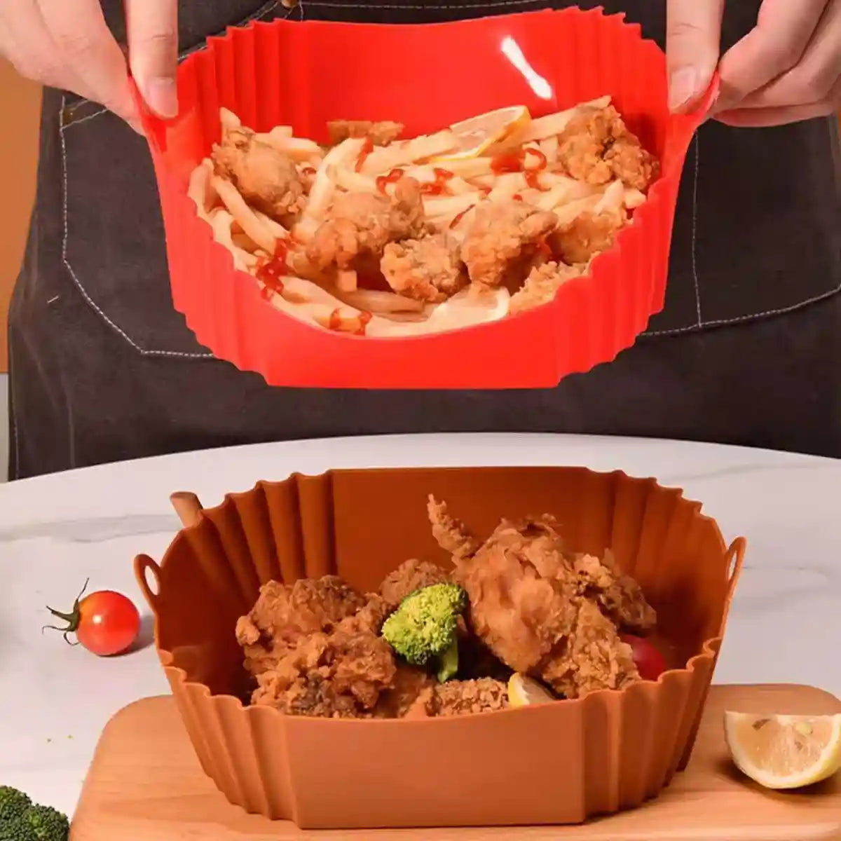 Silicone Air Fryer Liner – Reusable Non-Stick Liner, 22cm (1 Piece)