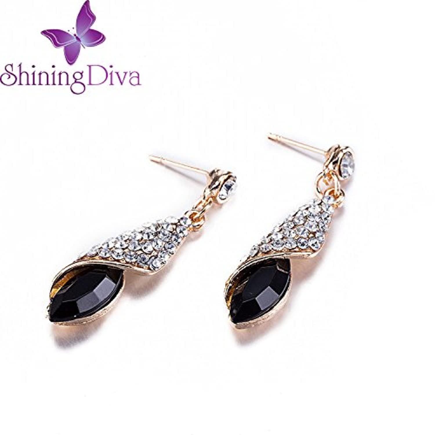Shining Diva Fashion 18k Gold Plated Crystal Earrings For Women