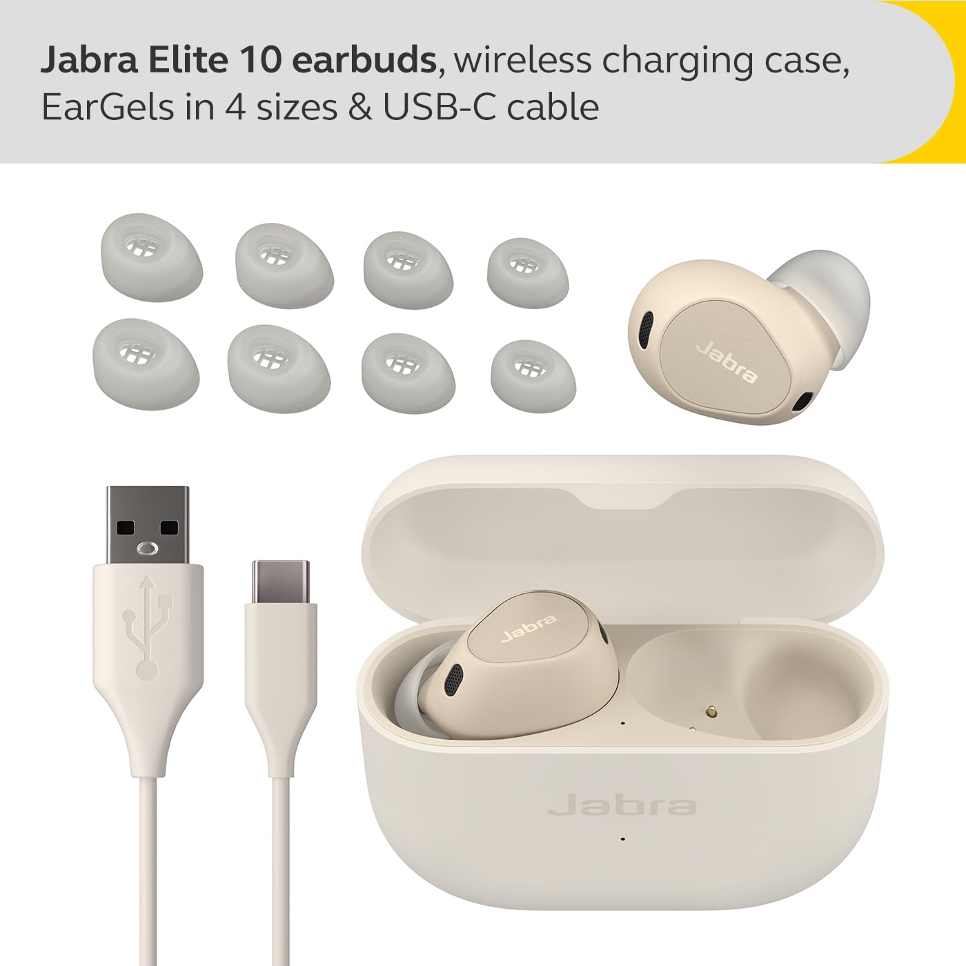 سماعات الأذن اللاسلكية جابرا إليت ١٠ توفر تجربة صوتية فاخرة وراحة استثنائية للاستخدام طوال اليوم. مزودة بتقنية إلغاء الضوضاء النشطة المتقدمة (ANC)  – Safqqa Egypt