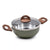 Celar Aluminium Casserole with Soft Touch Fitting Wooden Handle, 24 cm Diameter, Green, Made In Portugal