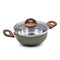 Celar Aluminium Casserole with Soft Touch Fitting Wooden Handle, 24 cm Diameter, Green, Made In Portugal
