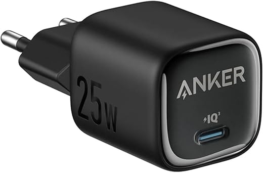 Anker Wall Charger Type-C 25W Fast Charging, Improved Temperature Control, Small Design, Compatible with iPhone, iPad, Samsung, Pixel and more - Black