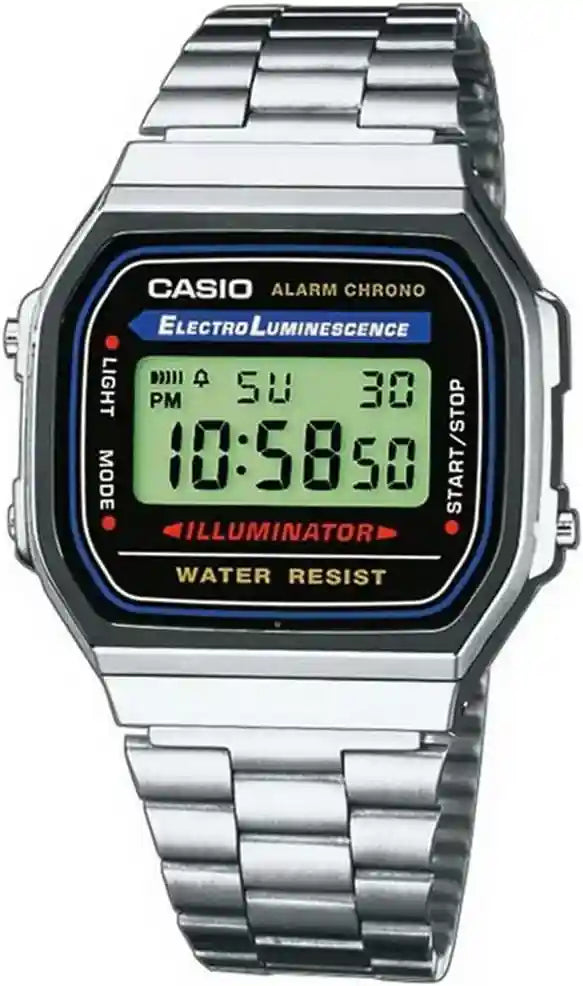Casio Collection Unisex Adults Watch A168WA, Silver - Safqqa Egypt