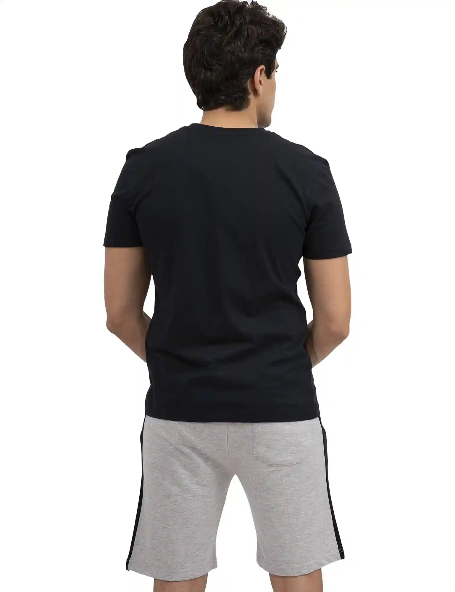 Dalydress Dare Basic V Neck Short Sleeves T-Shirt for Men - Black - Safqqa Egypt