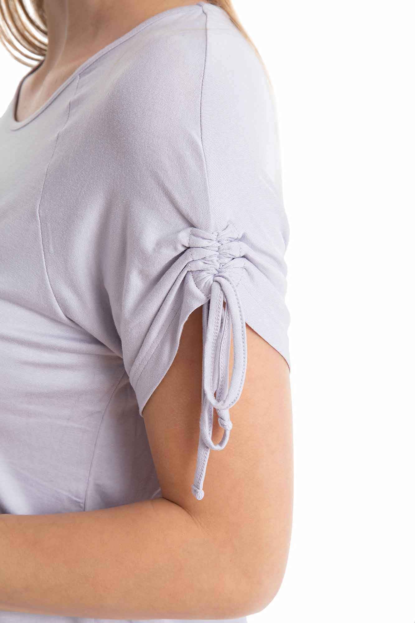 Dalydress Regular-Fit Drawstring Sleeves T-shirts for Women - Safqqa Egypt