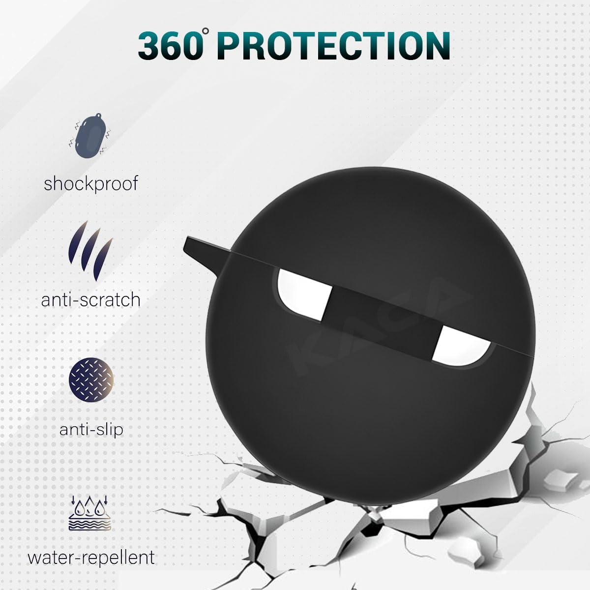 KACA Protective Shockproof Silicone Cover Case with Buckle Compatible with Oppo Enco Buds - Safqqa Egypt