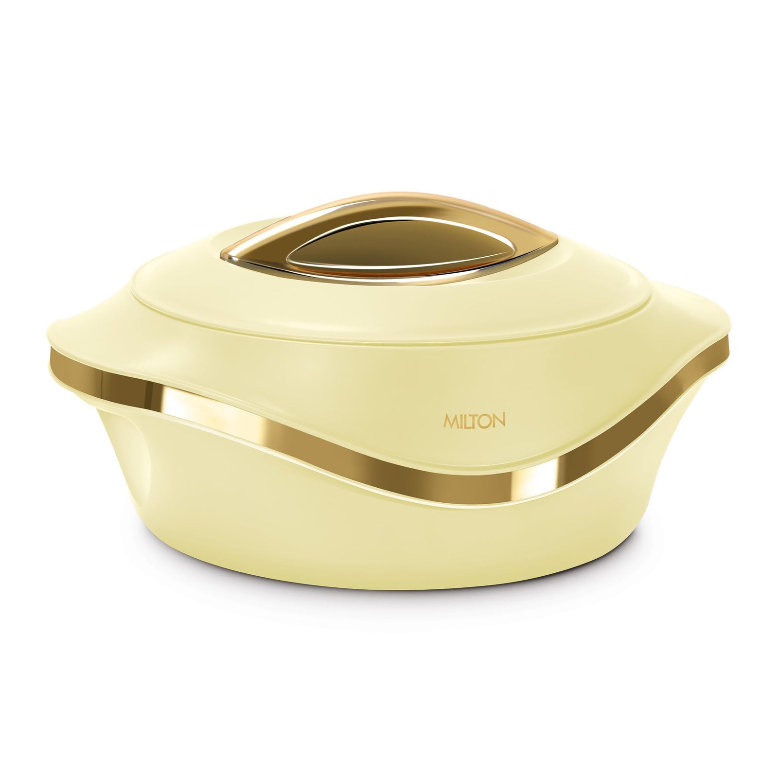 ميلتون كسرولة داخلية من الستانلس ستيل 2500 من بيرل، 2.1 لتر، لون عاجي
