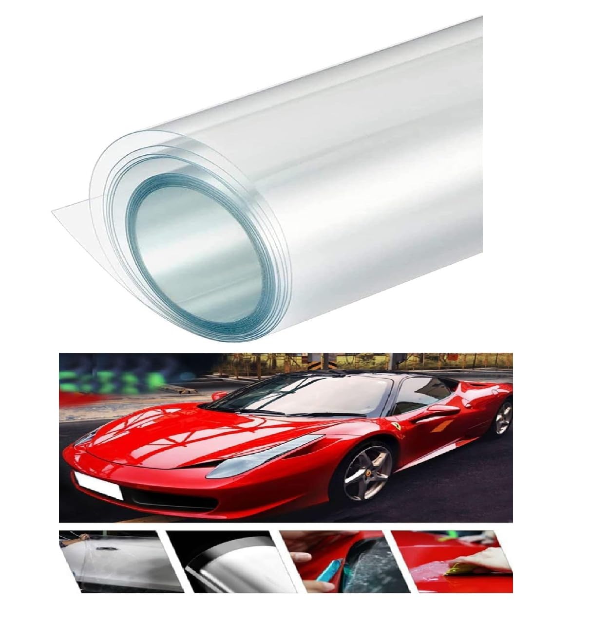 Cars Store 100% Self Adhesive Vinyl Stickers Transparent Color Multi Use Decorative Car Lanterns for Windows Home Office Touch Aesthetic (Transparent, Colorless, 2.5 Meters in Width 30 cm)