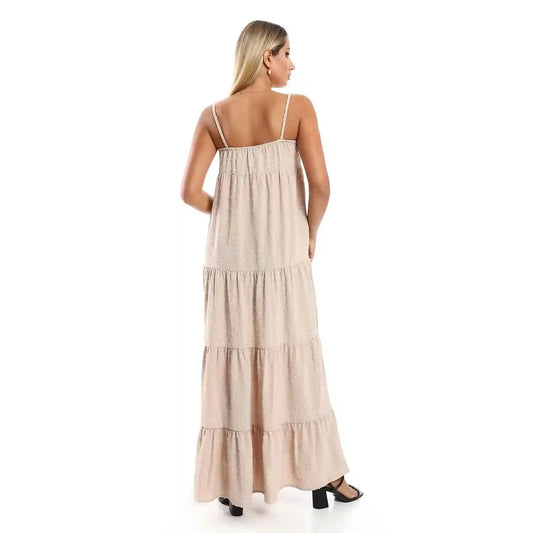 جميلة فستان نسائي بأكمام متعددة الطبقات فستان