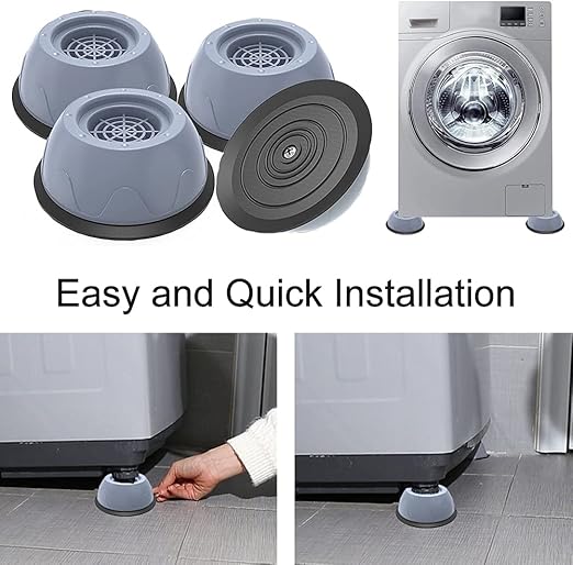 4 قطع من وسادات مطاطية للغسالة | حصيرة غسالة عالمية مضادة للاهتزاز [ممتصة للصدمات] مضادة للانزلاق بخاصية الغاء الضوضاء للغسالة والمجفف وغسالة الصحون )