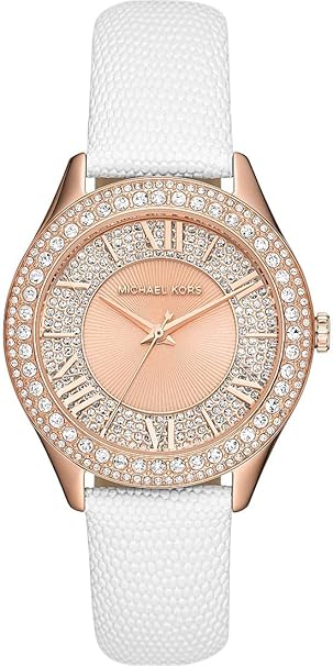 Michael Kors Harlowe Three-Hand White Lizard Watch - MK2989, womens