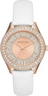 Michael Kors Harlowe Three-Hand White Lizard Watch - MK2989, womens