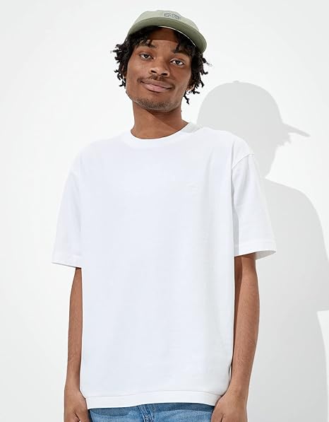 American Eagle Men T-Shirt White Casual Short Sleeve