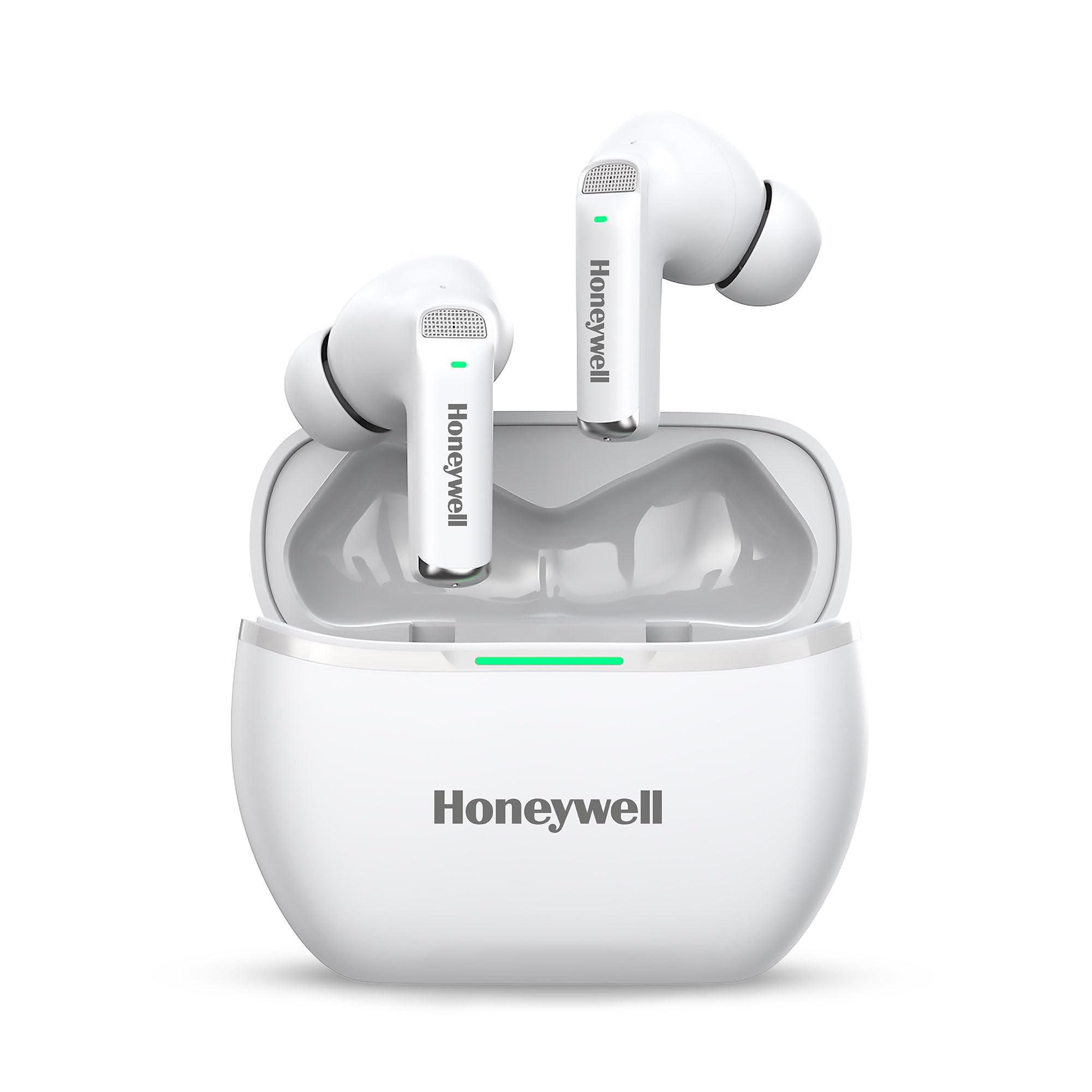 Honeywell  U5100, in-Ear Wireless Active Noice Cancellation, True Wireless Stereo Earbuds, Low Latency Mode(50MS), 6 Mics, Bluetooth V5.2, Sweat & Splash Resistant, 62 Hour Playtime, White