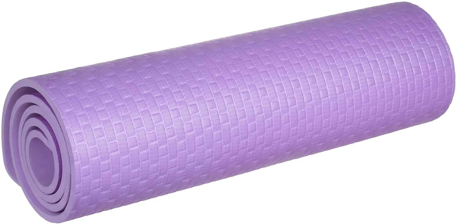 SPURT Yoga Mat with Black Carrying Bag - 183x61 cm, 10MM Thickness, Purple