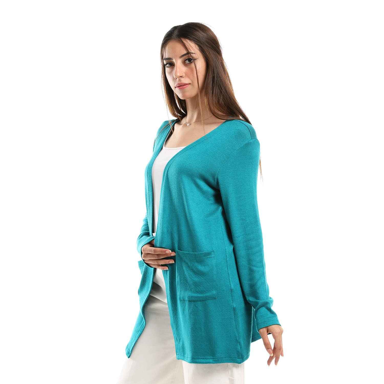 JAMILA Women Side Pockets Short Cardigan SWEATER
