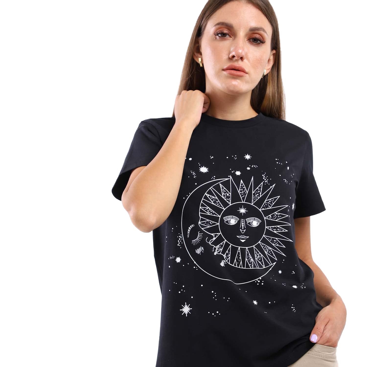 تيشيرت ESLA المطبوع للنساء قطعة أنيقة ومريحة لأي خزانة ملابس كاجوال. مصنوع من قماش ناعم وقابل للتنفس ليضمن الراحة طوال اليوم 