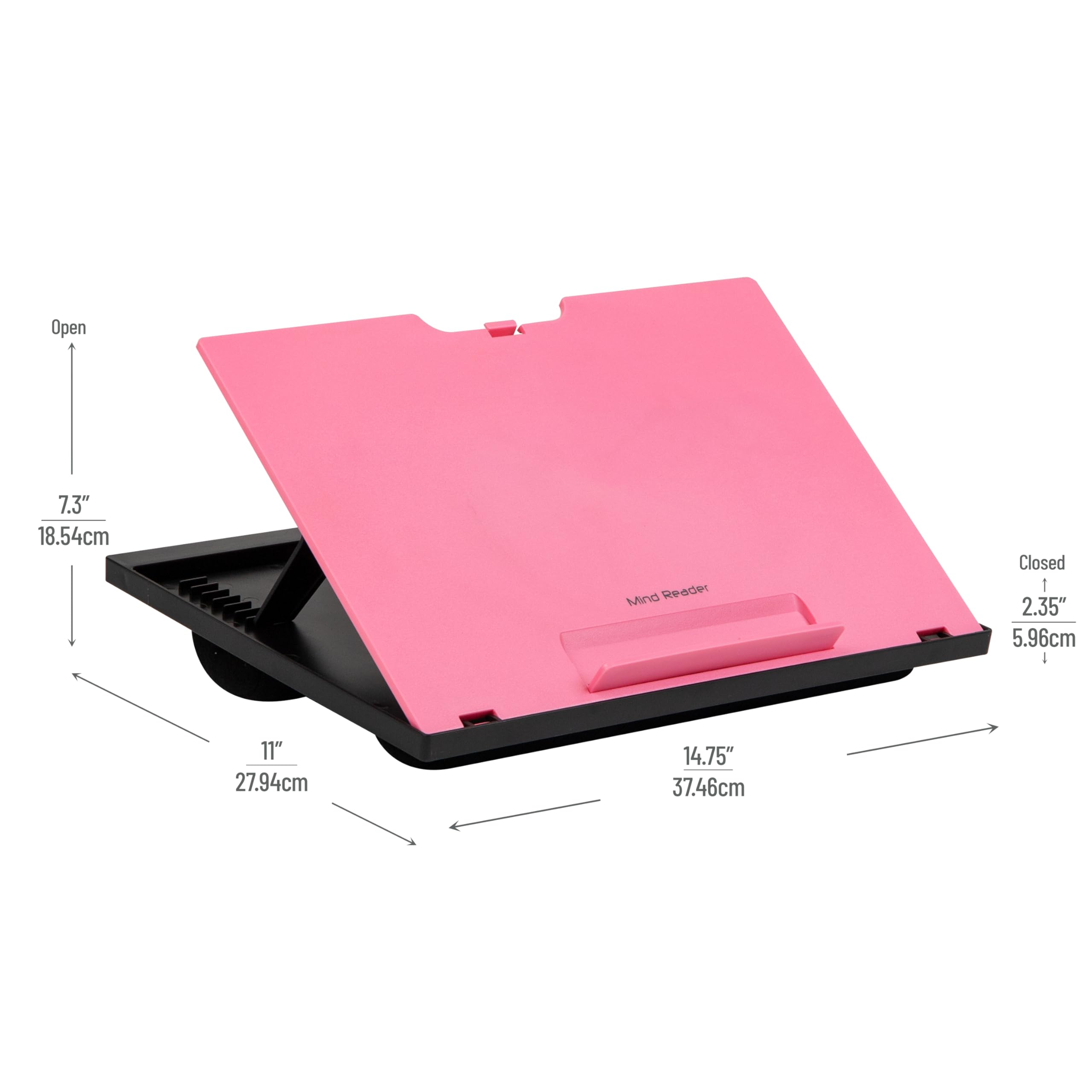 Mind Reader Adjustable 8-Position Lap Desk with Cushions – Pink (LTADJUST-PNK)