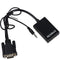 محول كيبل فيديو VGA ذكر الى HDMI 1080P HD وصوت تلفزيون AV HDTV اسود
