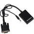 محول كيبل فيديو VGA ذكر الى HDMI 1080P HD وصوت تلفزيون AV HDTV اسود