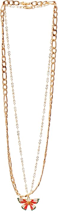 Rustomart Gold Butterfly Necklace Set Handmade Multicolor Model 4922111824004