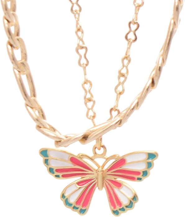 Rustomart Gold Butterfly Necklace Set Handmade Multicolor Model 4922111824004 – Safqqa Egypt