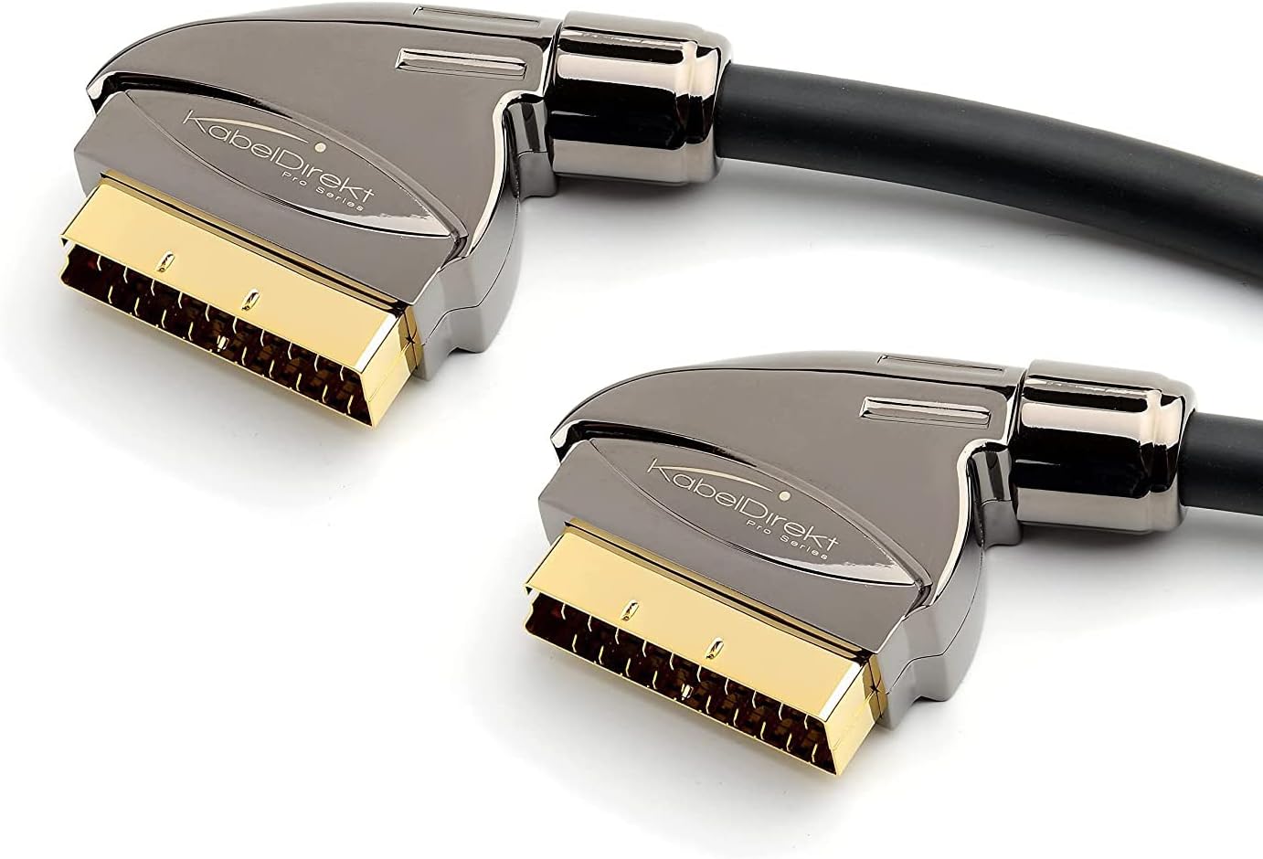 KabelDirekt – 3m SCART cable (21-pin, multiple shieldings, precision connector, full HD) PRO Series