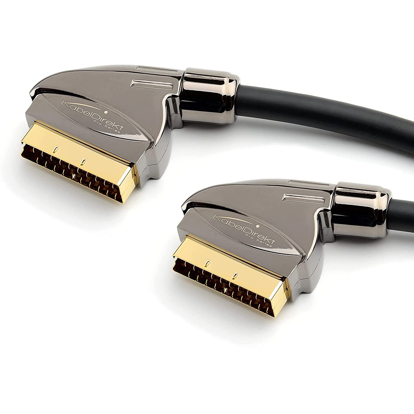 KabelDirekt – 3m SCART cable (21-pin, multiple shieldings, precision connector, full HD) PRO Series