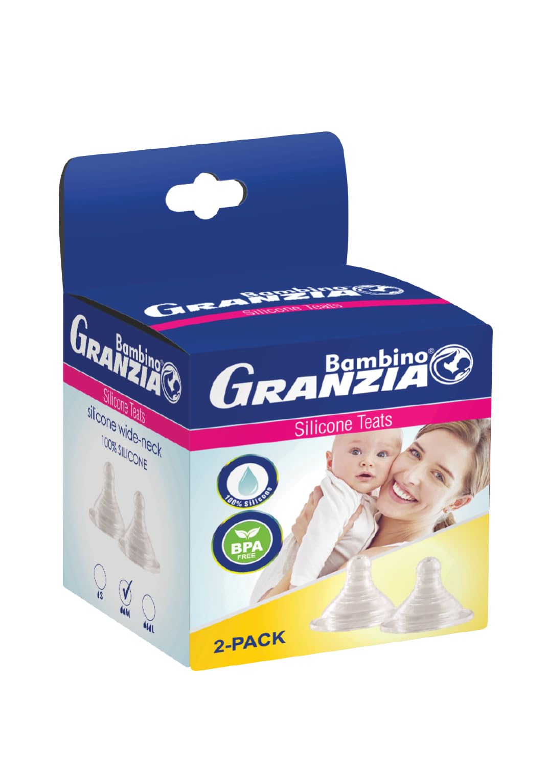 Granzia Baby Silicone Teats Medium Soft and comfortable for feeding
