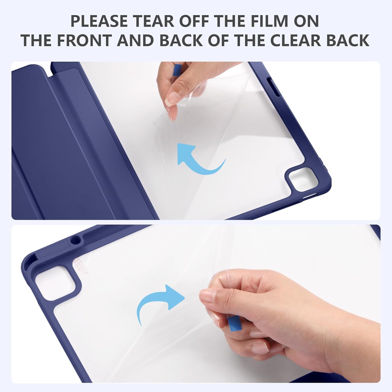 Mastten iPad Pro 12.9 Case M2 2024 with Pencil Holder Auto Wake Sleep Navy Blue – Safqqa Egypt