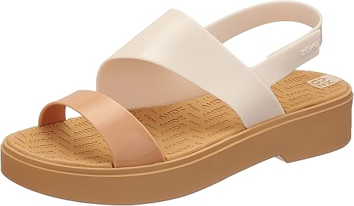 Zaxy Women's Nude Rubber Back Flatform Sandal