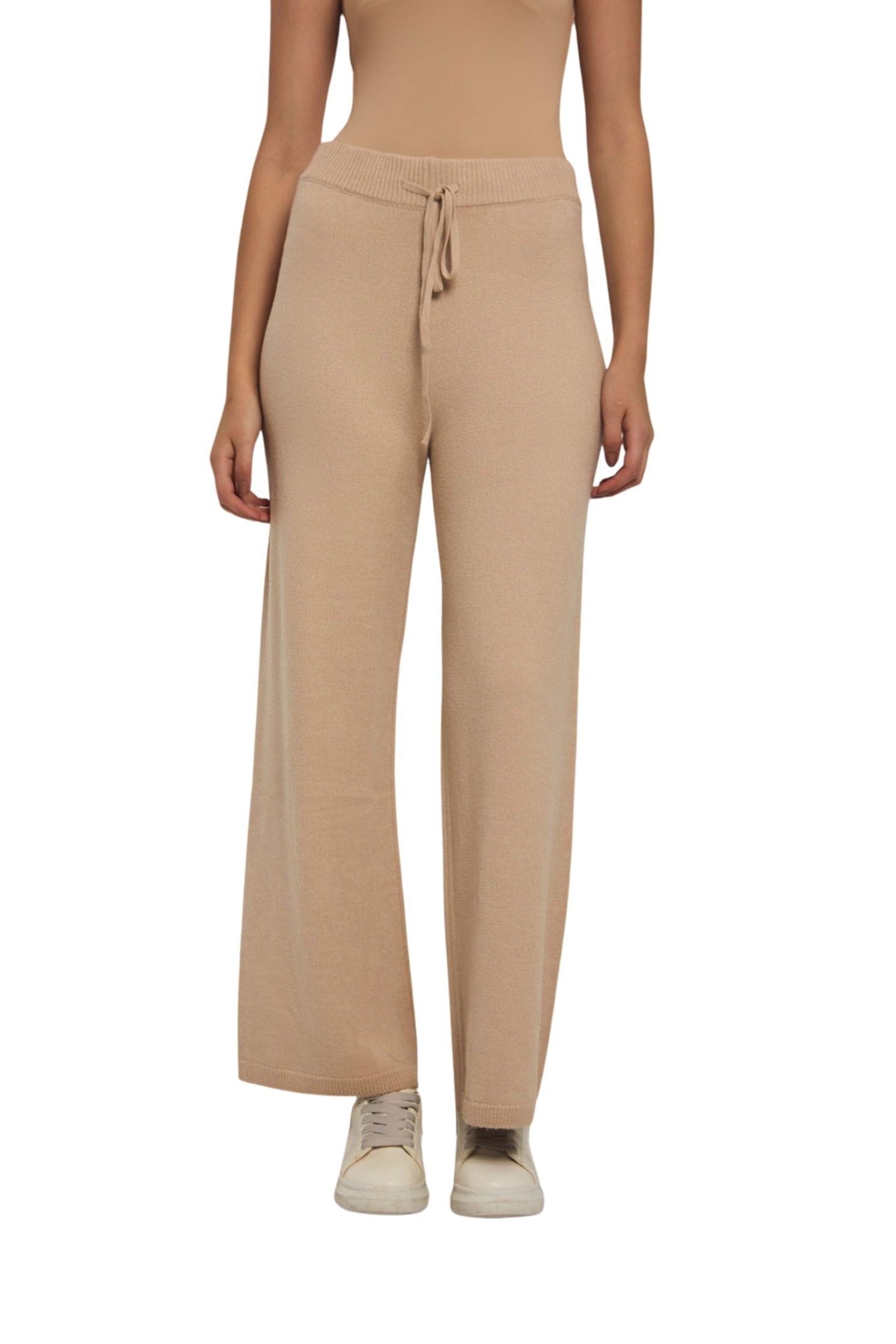 DARE Dalydress Women's Fancy Wide Leg Flat Knit Pants,