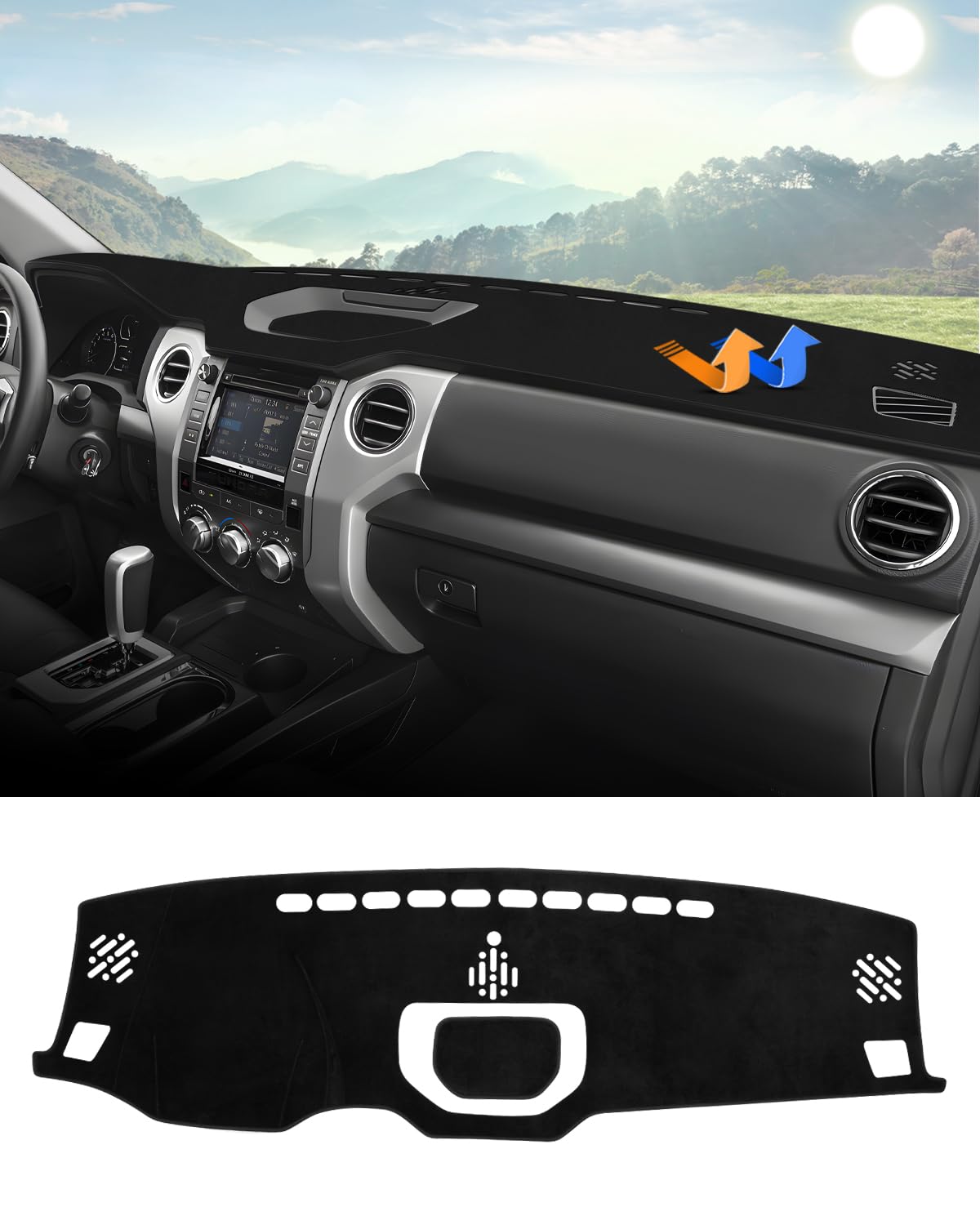 Autorder Flannel Dashboard Cover Mat for Toyota Tundra (2014–2021)