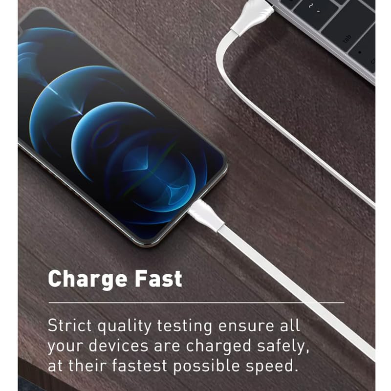 كابل بيانات شحن سريع LDNIO LS553 Lightning 2.1A بطول 3 أمتار - أبيض
