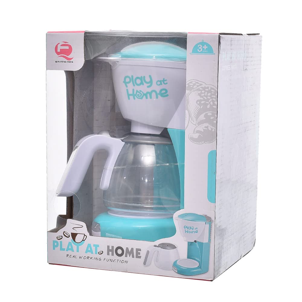 Plastic coffee maker with flagon and lights set of 2 pieces for kids - multi color