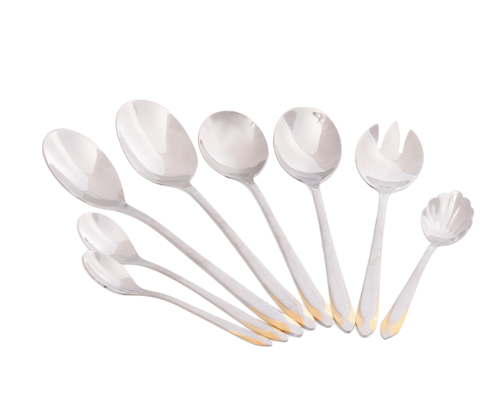 Oxford MD-35GL Stainless Steel Spoon 85-Pieces Set with Wood and Leather Bag, Silver