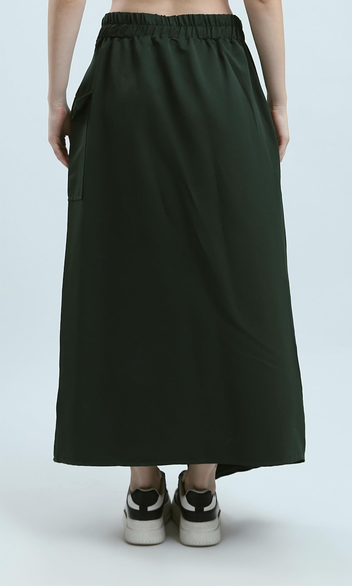 Ravin Womens Elastic Waist Dark Green Feminine Slip-On Skirt